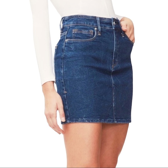 NWT! GOOD AMERICAN The Denim Classic Mini Skirt - Picture 3 of 16